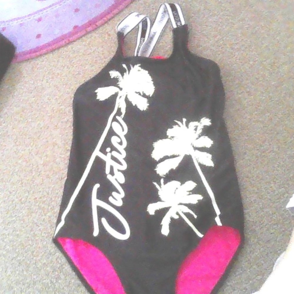 black and white swimsuit